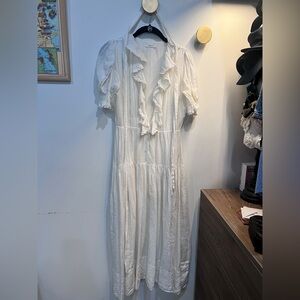 Doen Cream Ruffled Dress